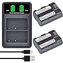 PowerTrust 2-Pack BP-511 BP511A Battery and LCD USB Dual Charger for Canon EOS 40D 300D 5D 20D 30D 50D