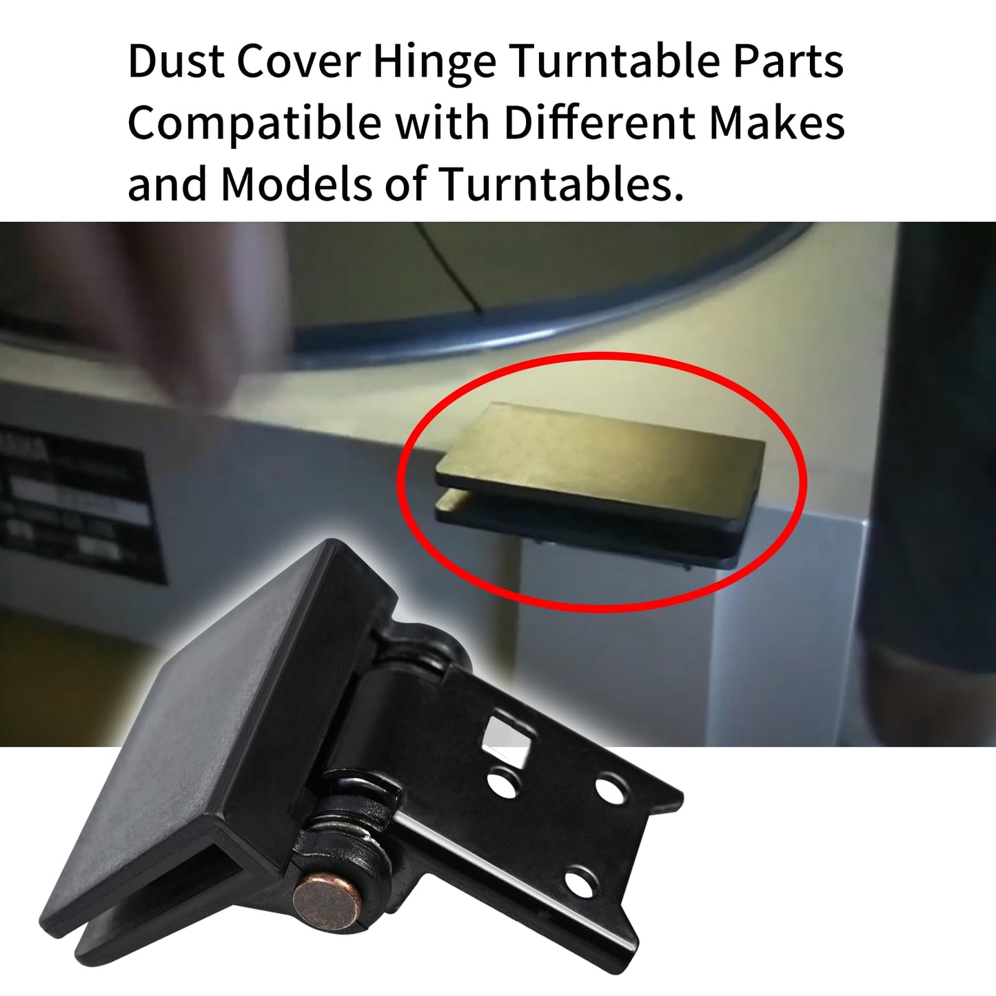 2 Pcs Vsttar Dust Cover Hinge Turntable Parts Compatible with Akai AP-206,AR - AR The Turntable,BSR - Quanta 450SX,Kenwood - KD-40R,Sony
