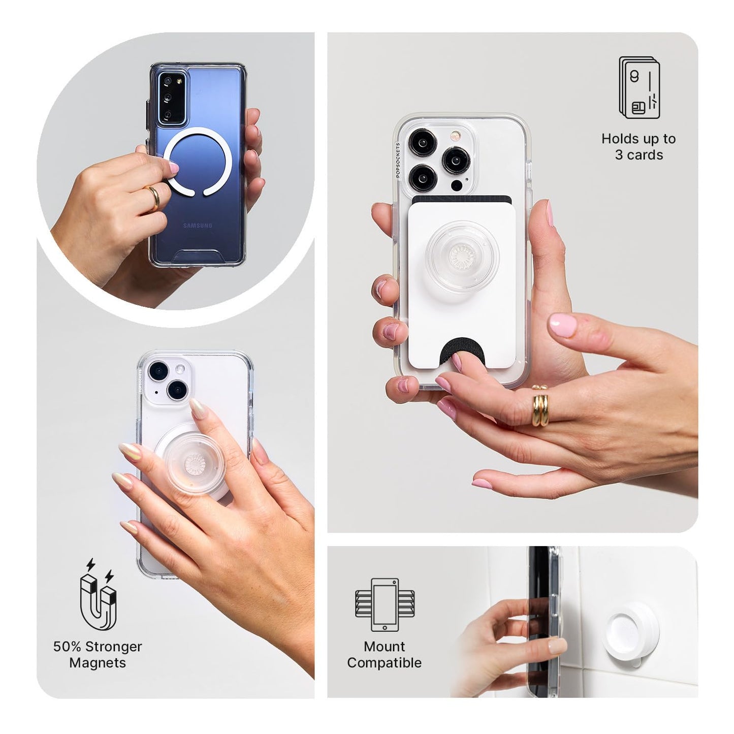PopSockets Phone Grip for MagSafe, Magnetic Holder, Phone Stand, Brown - Latte
