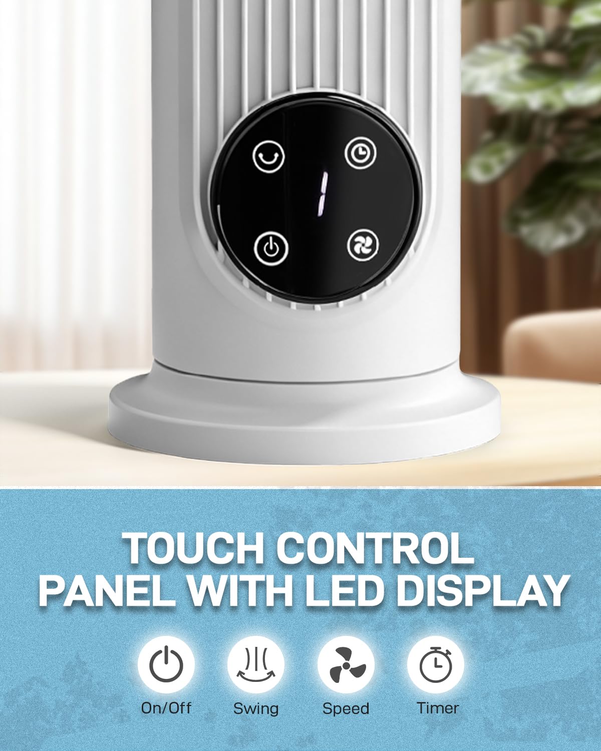 16 Inch Mini Column Tower Fan,Home Use Floor & Wall Mount Tower Fan,White