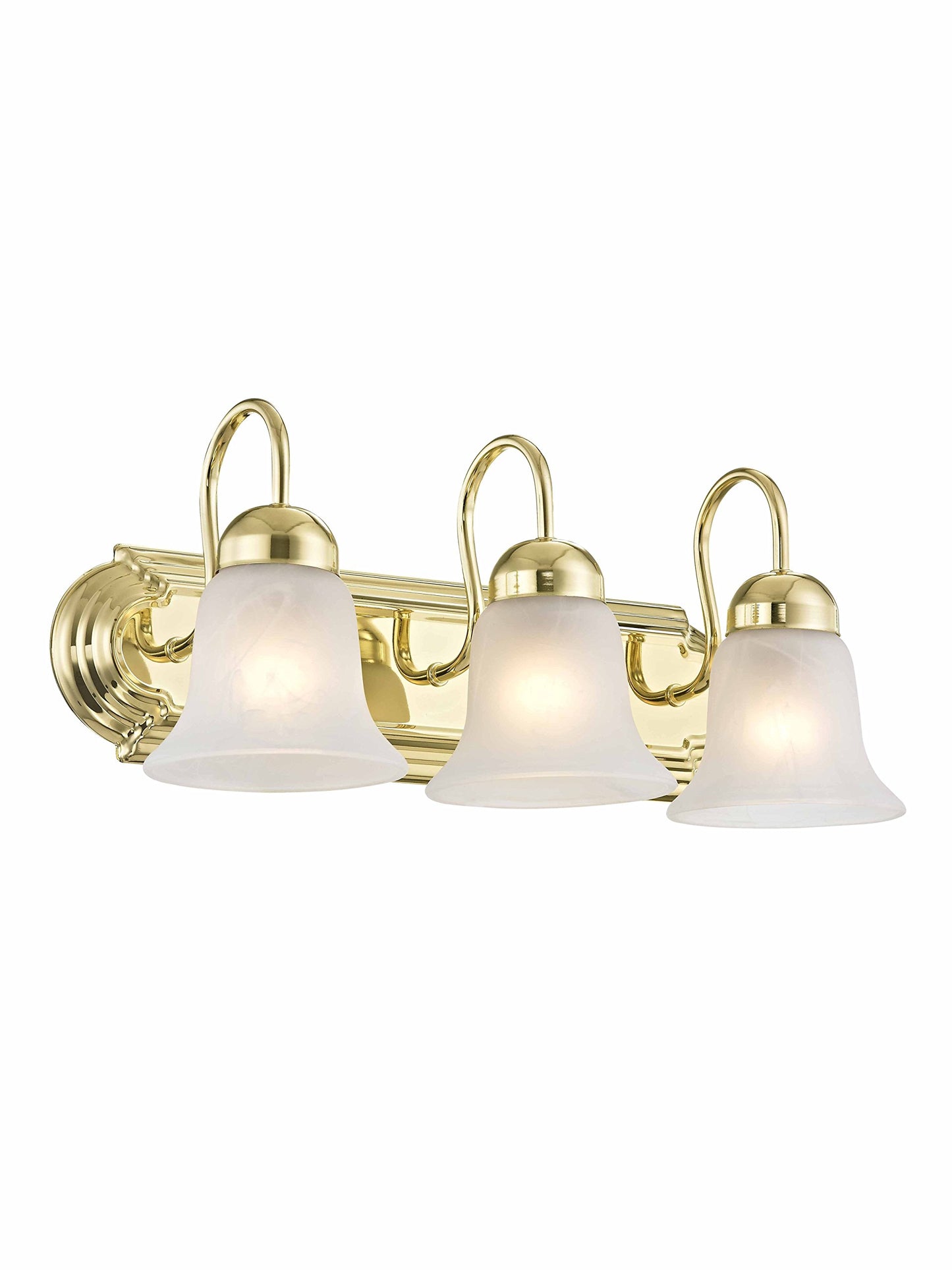 Livex Lighting 1073-02 Riviera 3-Light Bath Light, Polished Brass, 18 x 8 x 8