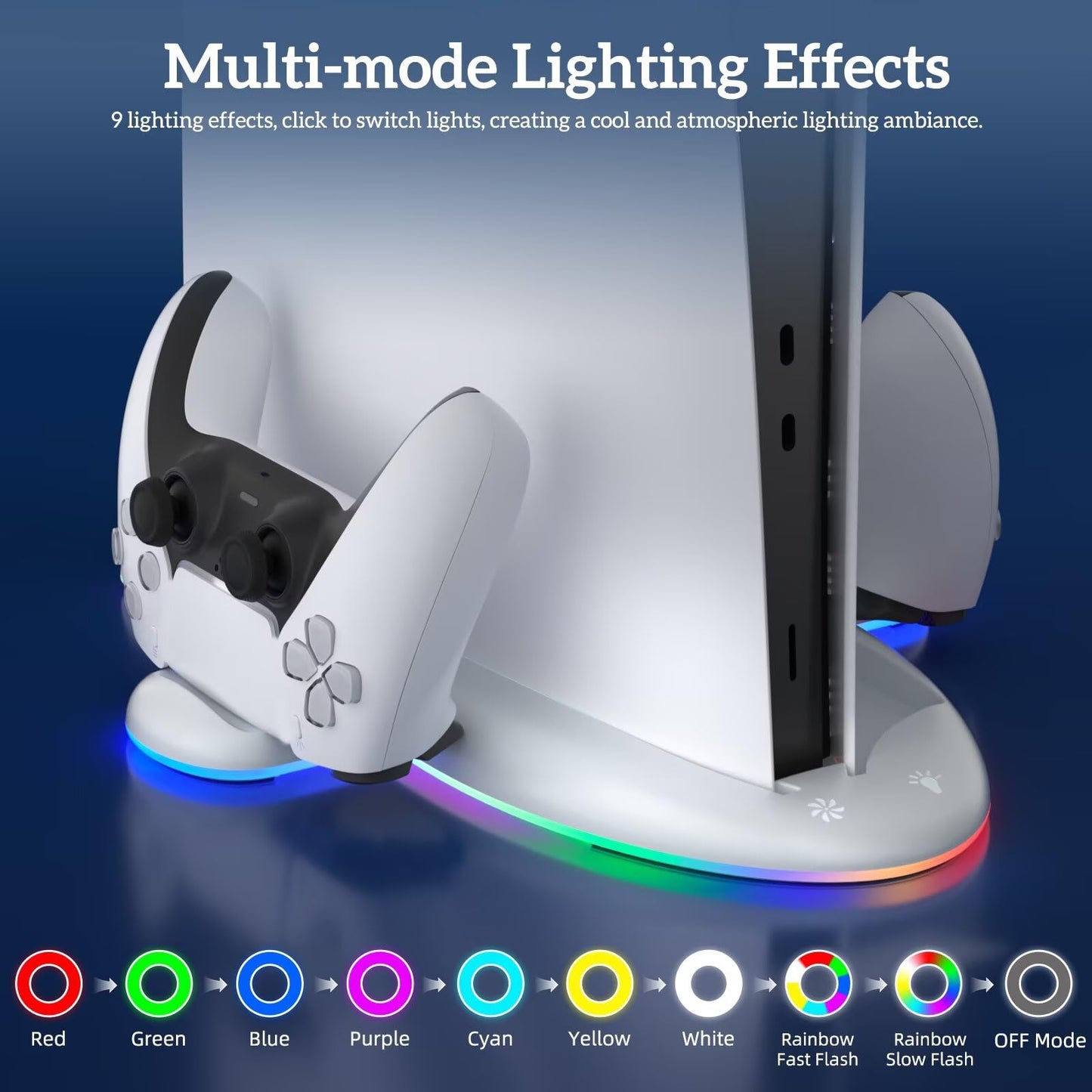 Cooling Station for P5 Slim Console, TanReginal 2-4h Smart Charging Station for P5 Controller and Elite Version, Stand for P5 Slim Disc and Digital