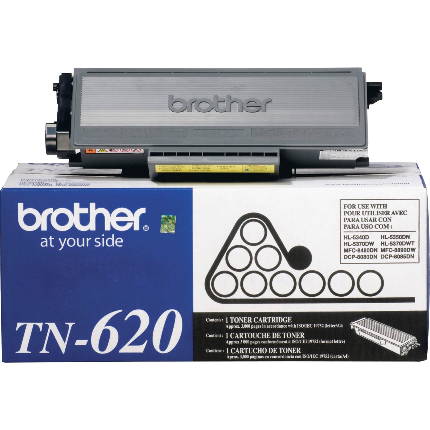 Brother TN-620 DCP-8080 8085 HL-5340D 5350 5370 MFC-8480 8680 8690 8890 Toner -Cartridge (Black) in Retail Packaging, 1 Size