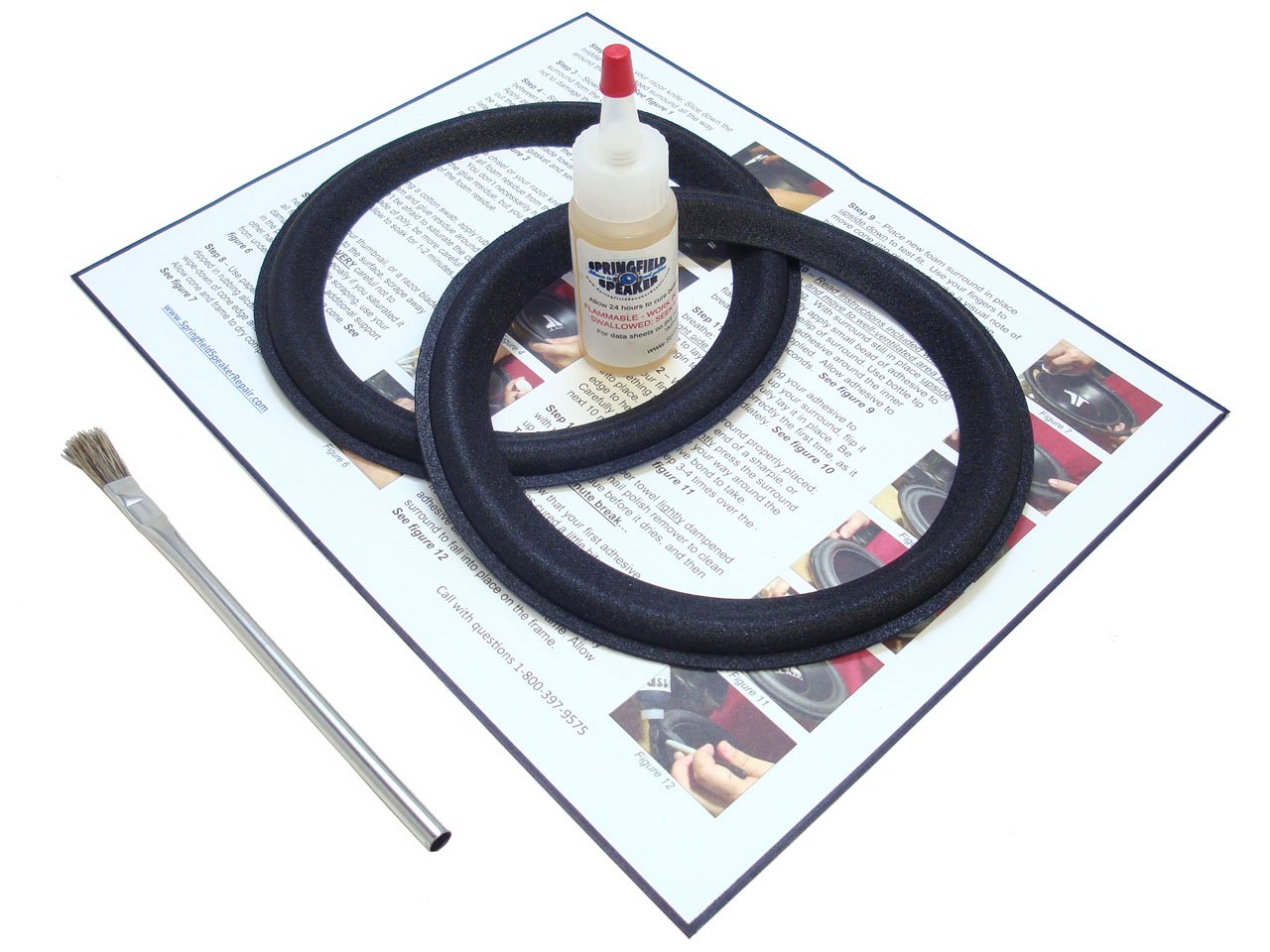 Boston Acoustics 7" Speaker Foam Surround Edge Repair Kit - 2 Speaker Kit - Compatible with Boston CR-8, CR8, HD-7, HD7 Micro 80pv, Many More