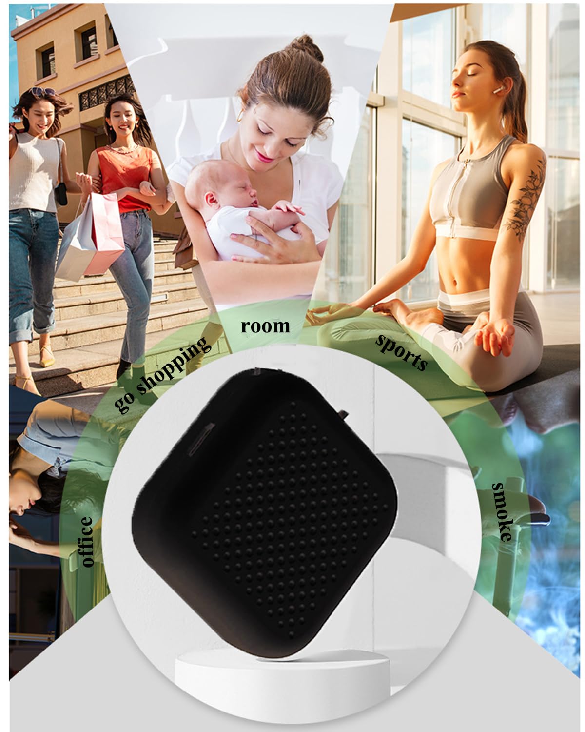 HAIEGACR Portable Wearable Air Purifier Necklace for Travel, Personal Ionic Air Cleaner, USB Rechargeable Mini Air Purifier for Office, Car & Outdoor