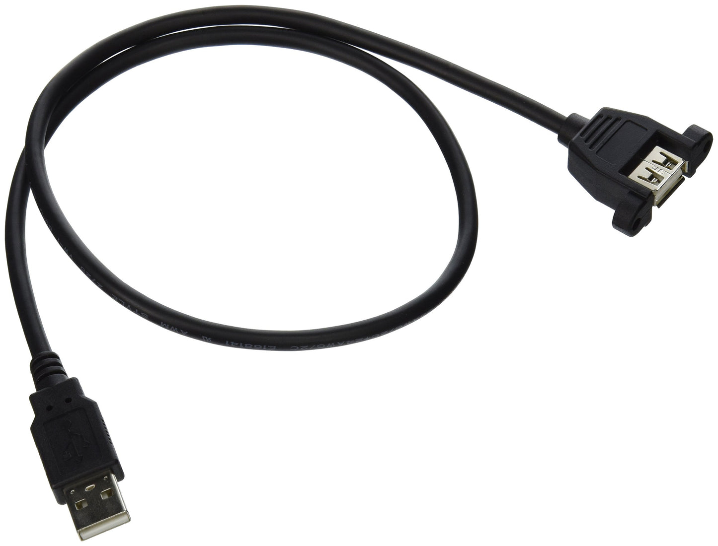 C2G Legrand USB Cable, USB A to A Cable, Black USB Panel Mount Connector, 2 Foot Panel Mount USB, 1 Count, C2G 28063