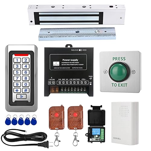 Tuya Smart Door Access Control System Kit, Waterproof Keypad Door Entry with 600lb Magnetic Lock, Remote Control & App Unlock, Doorbell for Home