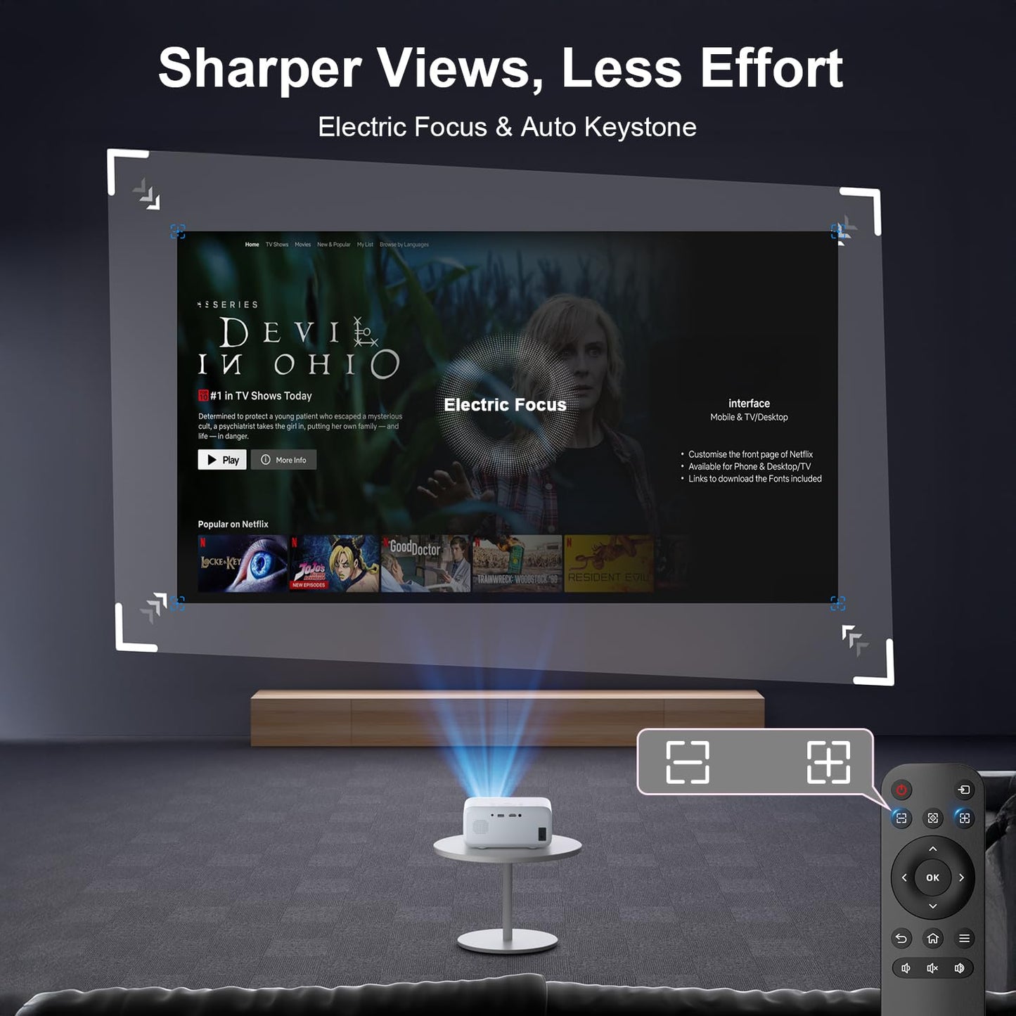 Mini Projector with WiFi and Bluetooth - 2025 Upgraded, 1080p Video Supported, 13000L, HiFi Speaker, Long-Life Lamp, Multi-Device Compatible - Create