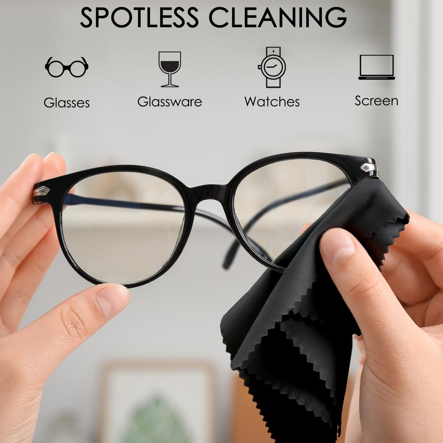 120 Pack Microfiber Cleaning Cloths for Glasses Cloth Eyeglass Cleaning Wipes 7" x 6" Lens Cleaning Cloth for Screens, Cameras, Eyeglasses, Cell