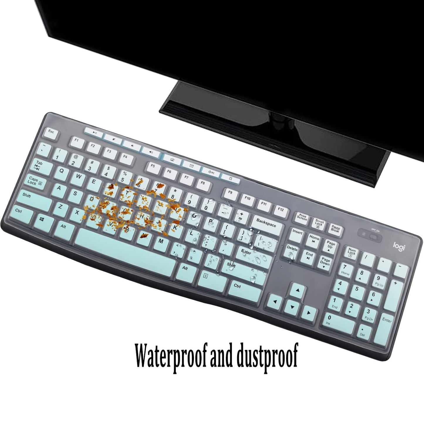 Keyboard Cover Skin Protector for Logitech MK295 MK275 MK270 Wireless Keyboard, Logitech K200 K260 K270 K275 K295 MK200 MK260 Ultra Thin Desktop PC