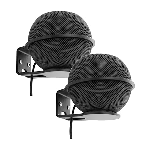 Hounyoln 2 PCS Wall Mount for HomePod Mini, Mini Speaker Wall-Mounted Sturdy Metal Mount (bk+bk)