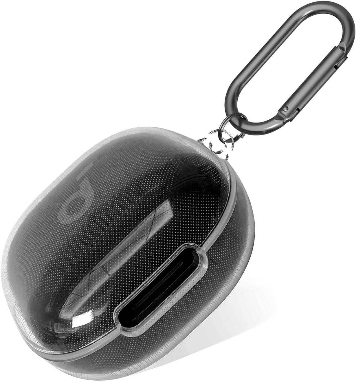 Geiomoo Silicone Case for Anker Soundcore P40i, Protective Cover with Carabiner (Clear)