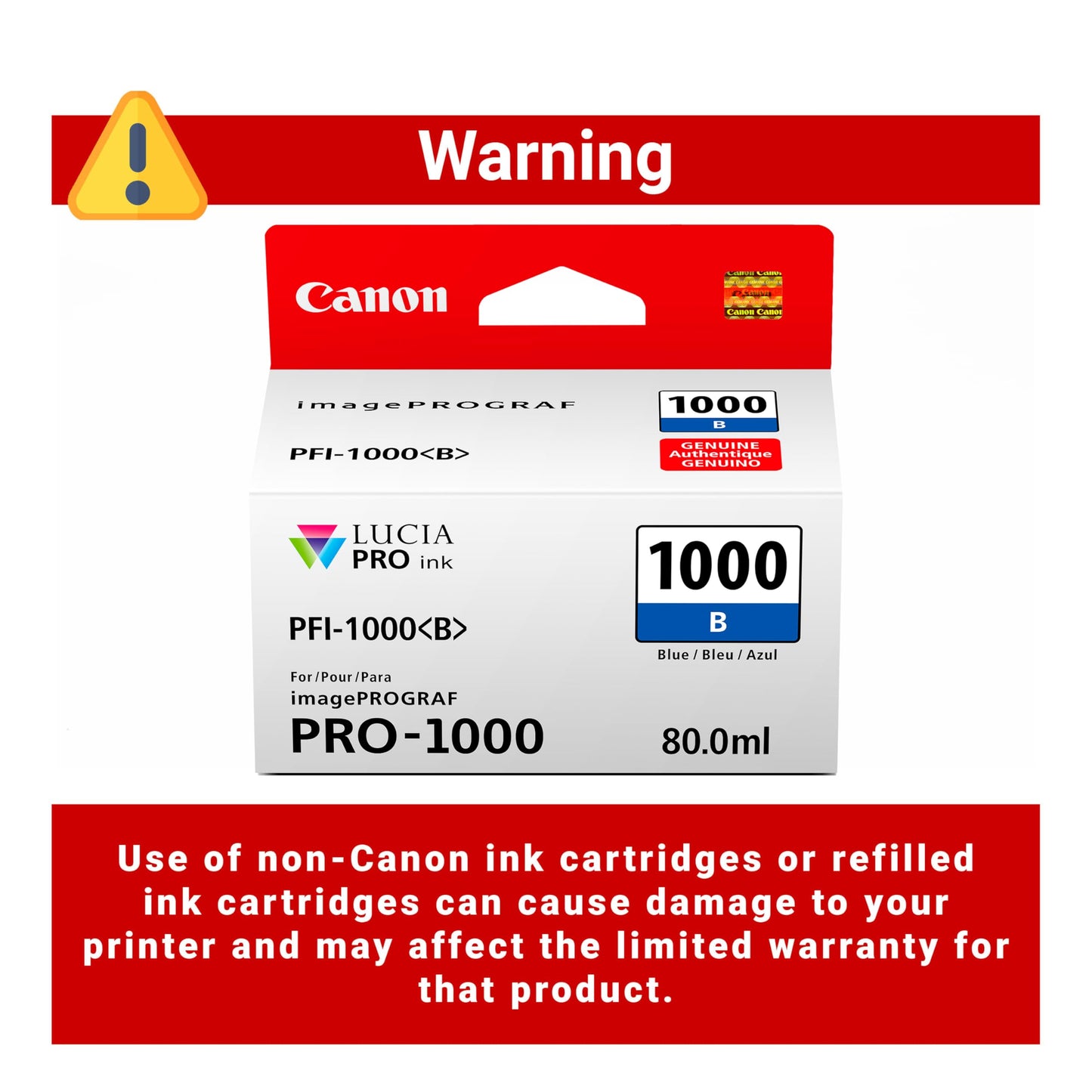 Canon PFI-1000 Genuine Blue Ink Tank, Compatible with ImagePROGRAF PRO-1000 Printers