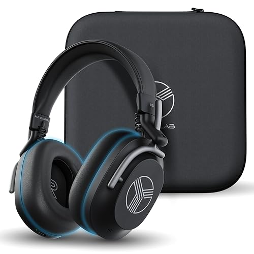 TREBLAB U5 Noise Cancelling Headphones Over Ear for Work, Focus & Travel, Wireless Bluetooth Headphones with Hybrid Active Noise Cancelling…