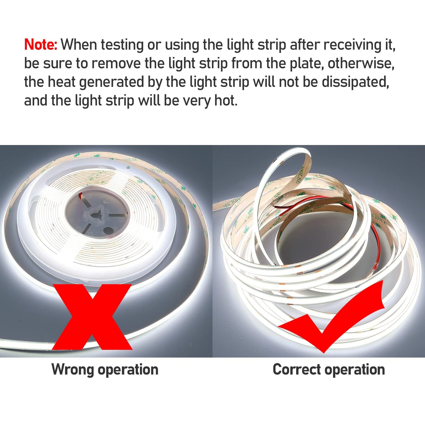 GOMING 24V COB LED Strip Light Cool White 6000K 32.8ft(10M) 3120LEDs CRI 93+ 6300lm Uniform Glow Flexible IP20 Not Waterproof LED Tape Lights for DIY