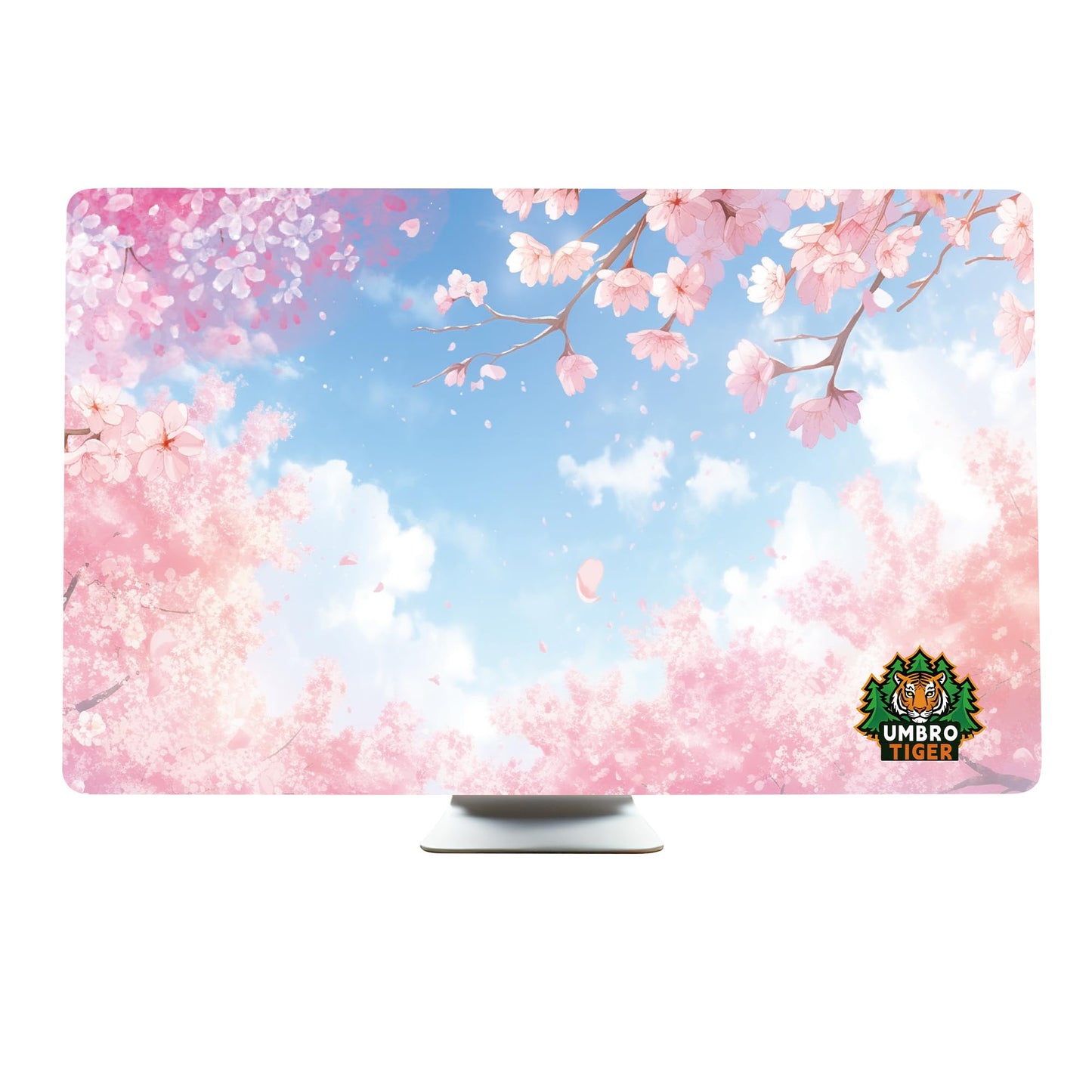 Umbrotiger 32-inch monitor dust cover, elastic polyester sunshade, 31" 32" 33" 34" computer screen cover, LCD/LED/HD panel protective film (Pink