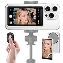 Henrety Wireless Vlog Selfie Monitor Screen for iPhone & Android, Bluetooth Remote, 180° Flip, Magnetic Stand, Wide Screen Mode, 1800mAh Battery, Rear