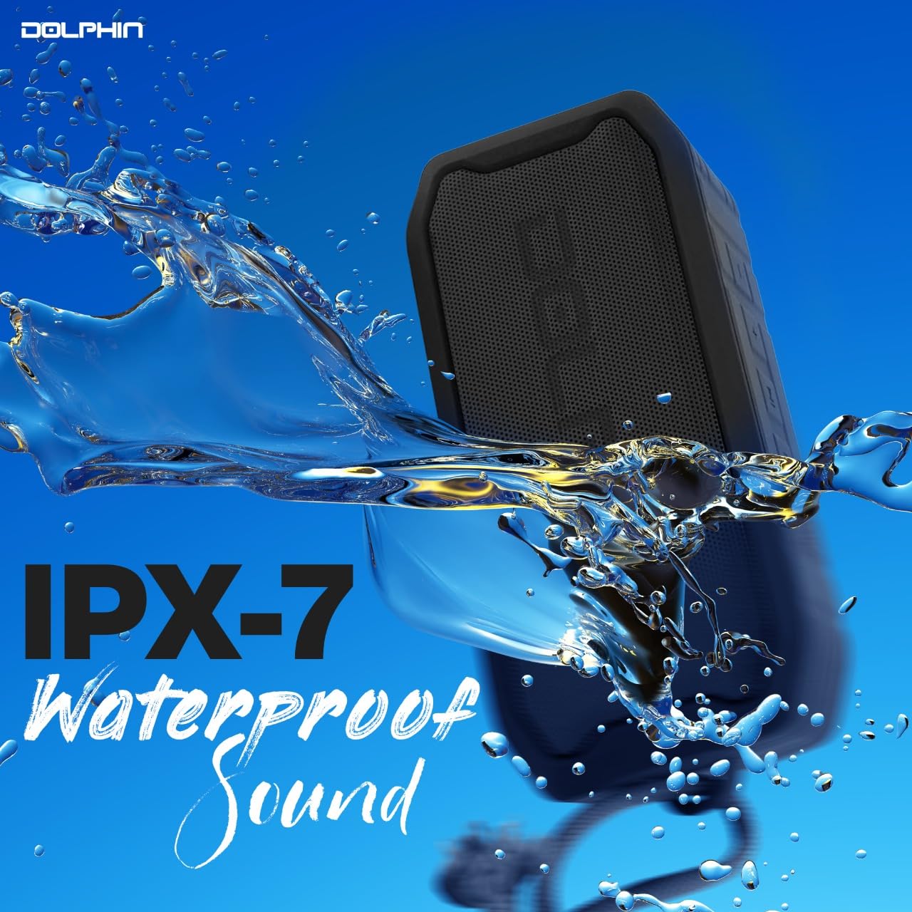 Dolphin DR-20 Diver Sport Outdoor Bluetooth Speaker w/Waterproof IPX7, Shower, Pool, Beach, Party Loud & Long Lasting Battery