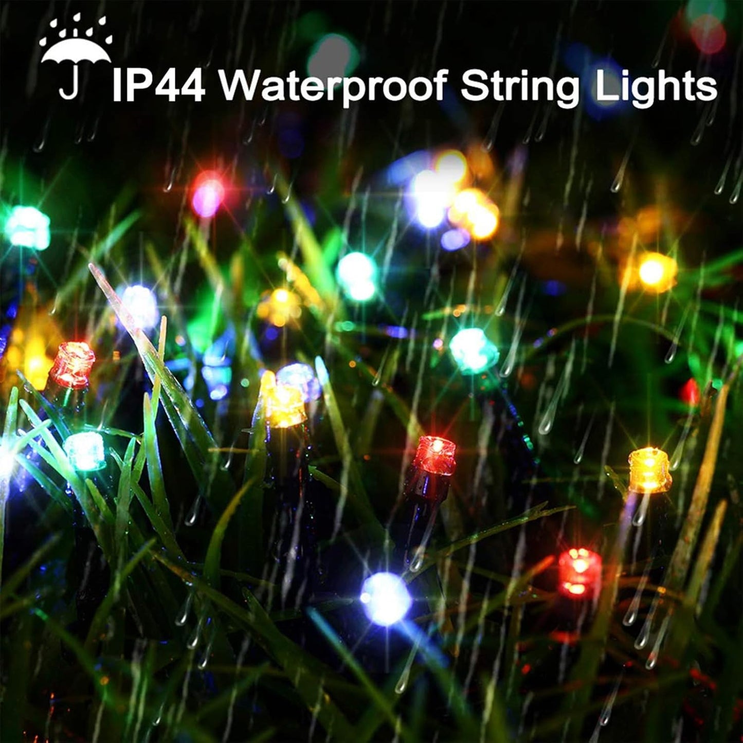 JAYIJAXIN 100 LED Solar String Lights 39FT Solar Powered Christmas Light with 8 Lighting Modes, Waterproof Tree Lights for Outdoor Outside Xmas
