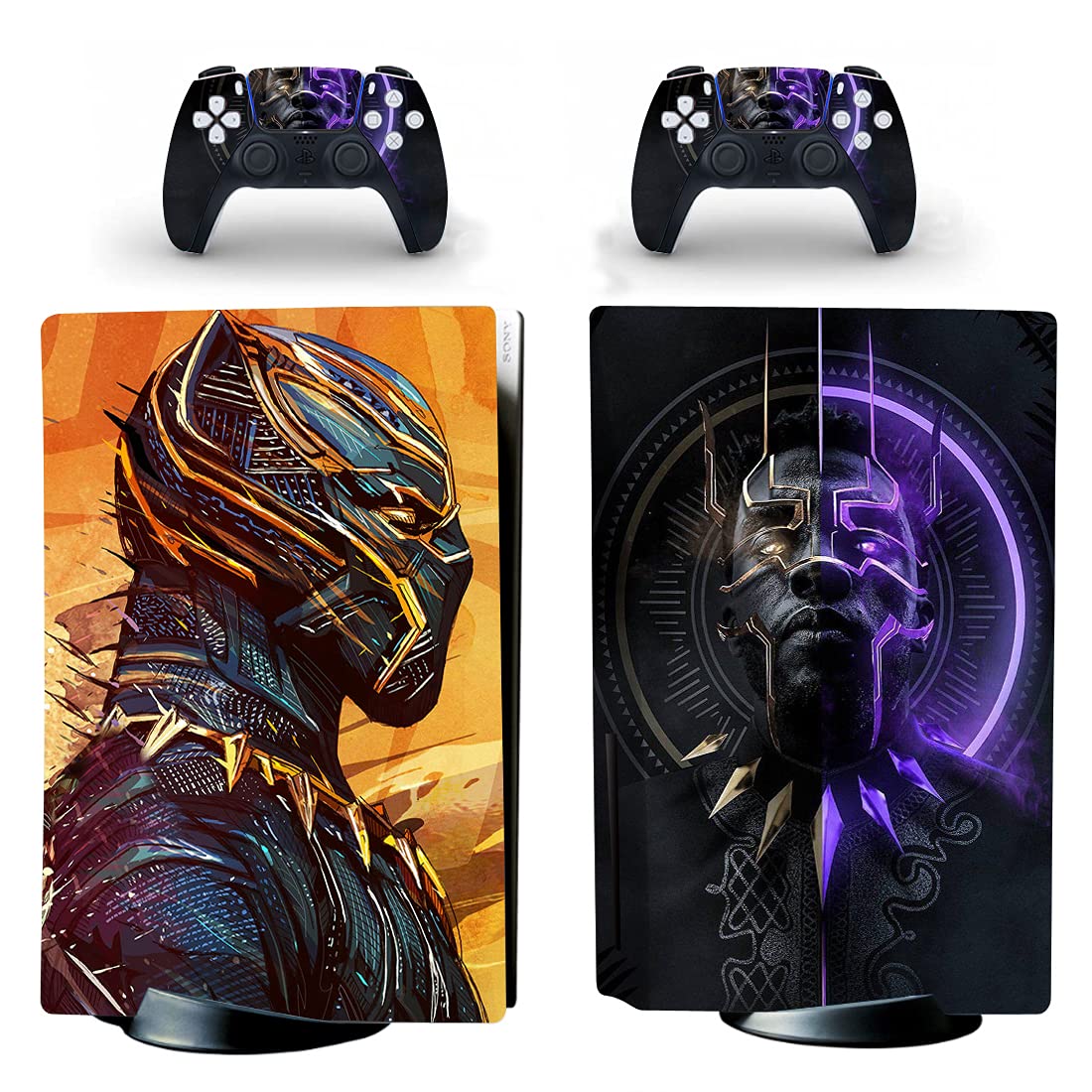 JOCHUI Standard Console Controllers Panther Skin Sticker Decals Compatible with PS5 Standard Disc Console Controllers