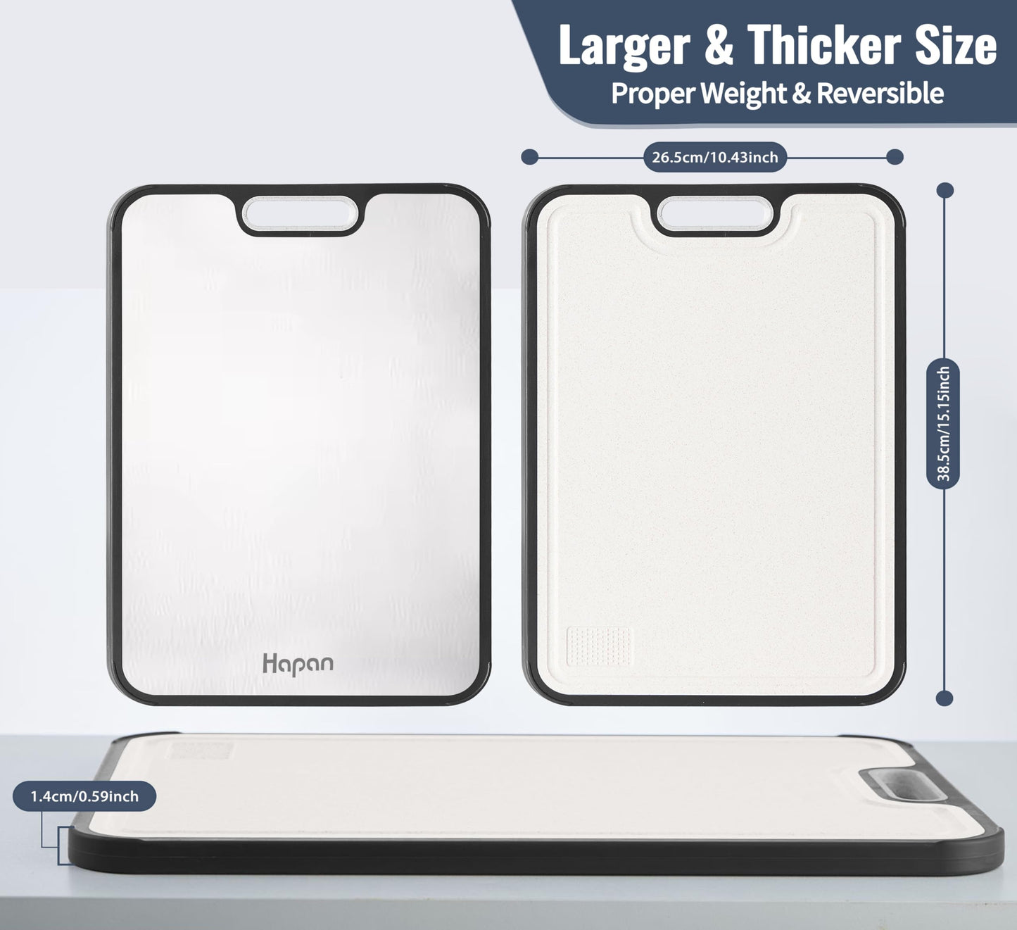 Titanium Cutting Boards for kitchen, Double Sided Metal Cutting Board, Non Toxic Chopping Board, Wheat Straw PP/Healthy Large Titanium Cutting Board…