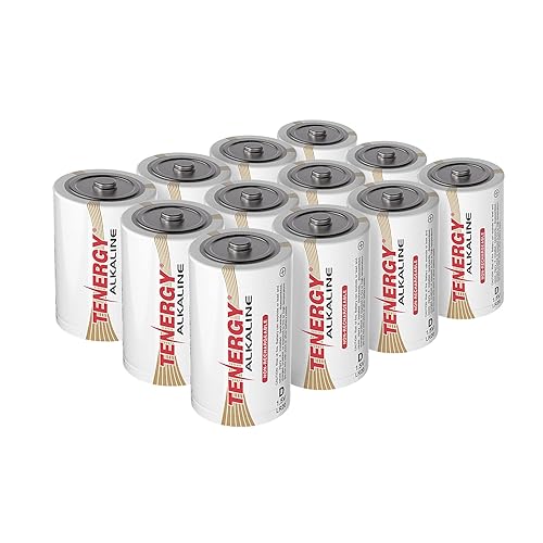 Tenergy 1.5V D Alkaline LR20 Battery, High Performance D Non-Rechargeable Batteries for Clocks, Remotes, Toys & Electronic Devices, Replacement D…