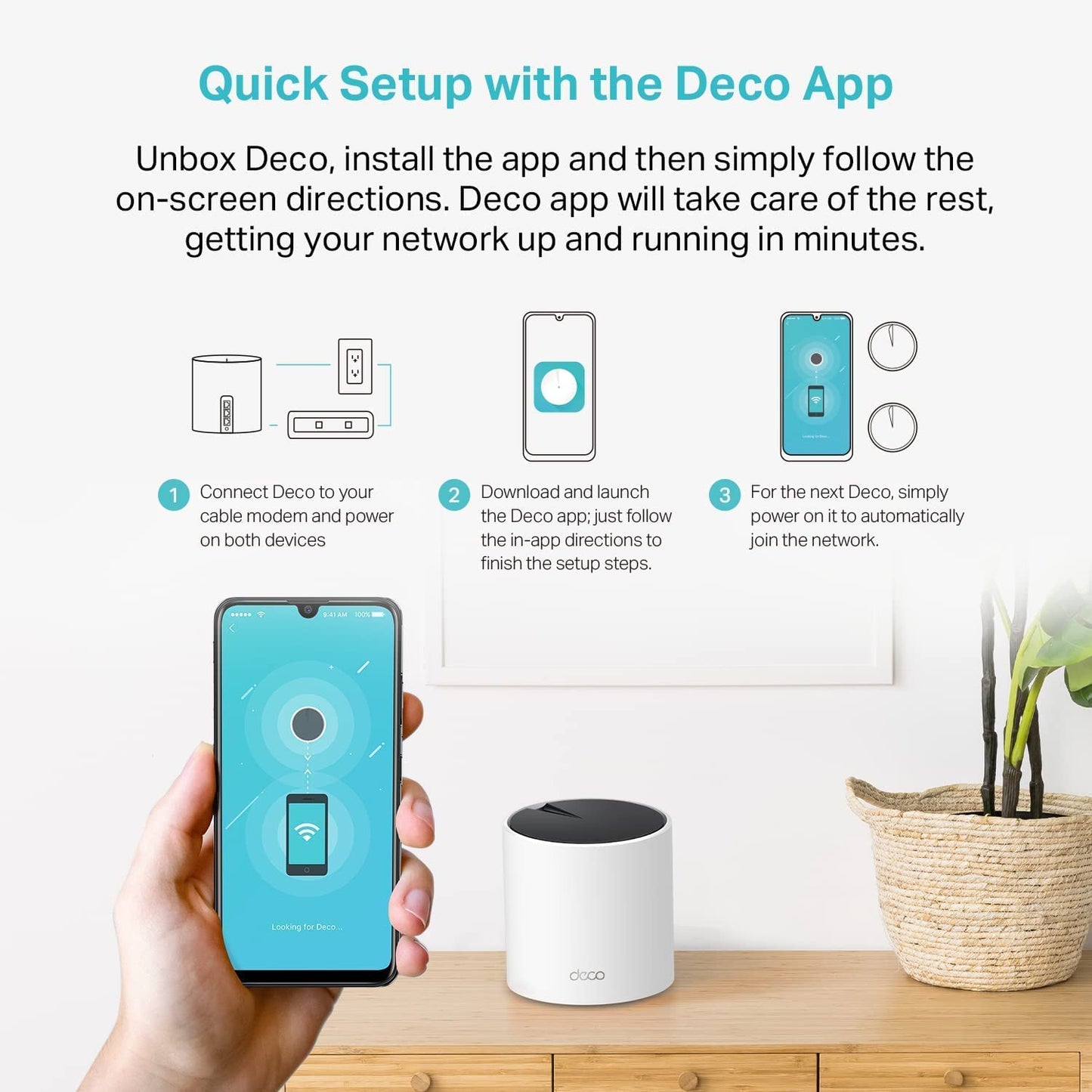 TP-Link Deco X55 AX3000 WiFi 6 Mesh System - Covers up to 6500 Sq.Ft, Replaces Wireless Router and Extender, 3 Gigabit Ports per Unit, Supports