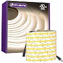 HitLights White COB LED Strip Lights 4000K, 12V Tape Light 16.4ft, 2640 LEDs, 426 lm/ft, CRI 90+, IP30, Premium High Density Lighting for Kitchen