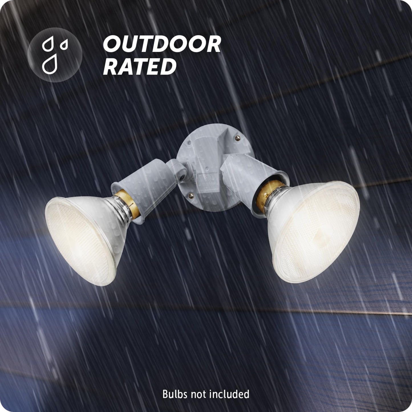 GLOBE 240 W Twin Head White Hardwired Switch Activated Security Flood Light, Spotlight, Outdoor, Outside House Lights