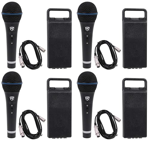 Rockville RMM-XLR Super Cardioid Dynamic Microphone, 600 Ohm, Metal Body, On/Off Switch, 10ft XLR Cable, Black Finish, for Live Performances and