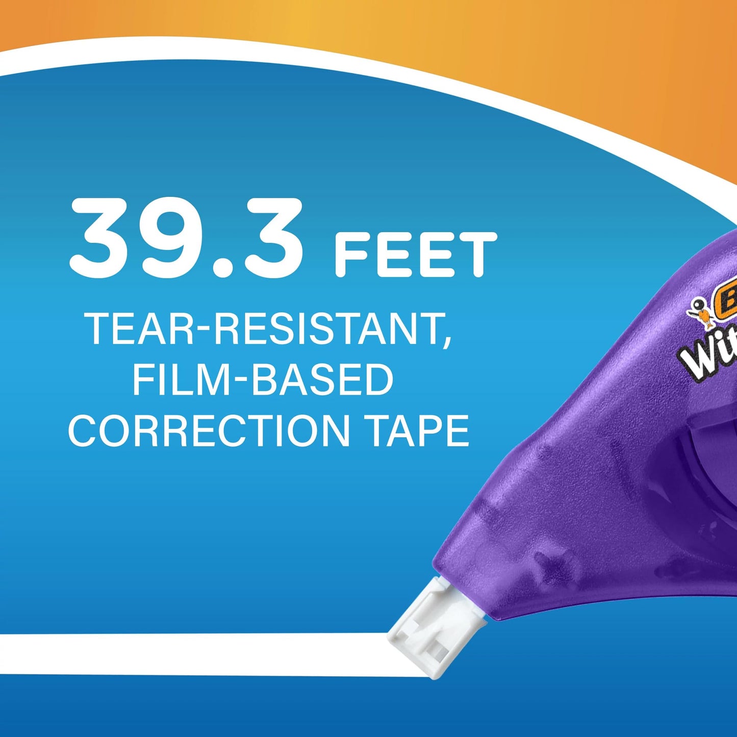 BIC Wite-Out EZ Correct Correction Tape, White, No Dry Time, Tear Resistant Tape, 2-Count