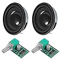 2pcs 1.96inch/50mm 5W 4 Ohm Audio Stereo Speaker Round Loudspeaker with 2PCS 3Wx2 DC 5V Digital Amplifier PAM8403 Amp Module for Arduino DIY