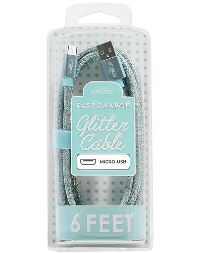 Micro USB Cable Android Charger, 6ft Fast Charging USB 2.0 A to Micro B Cable, Compatible with Samsung Galaxy S7 S6 Edge PS4 Xbox (Light Blue)