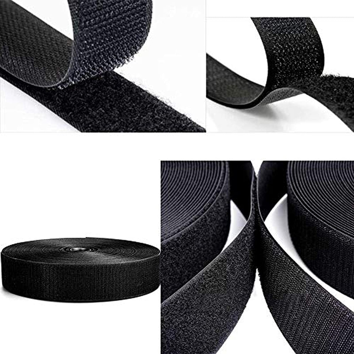 4'' Wide 5 Yards Long Heavy Duty Hook & Loop Cable Tie Cord Wrap Fastener Nylon Power Cord Management Wire Organizer Strap Reusable Cut to Size Self