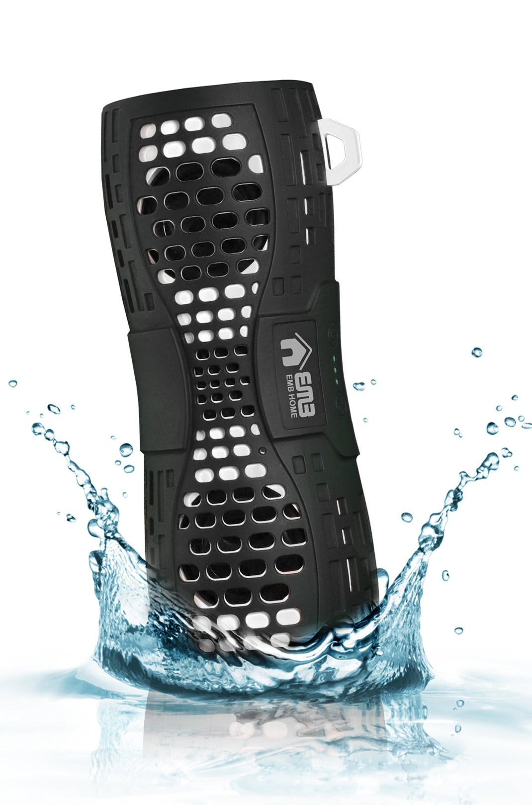 EMB ES900BT-WX1 Water Resistant Super Loud Portable Bluetooth Speaker - Black On White