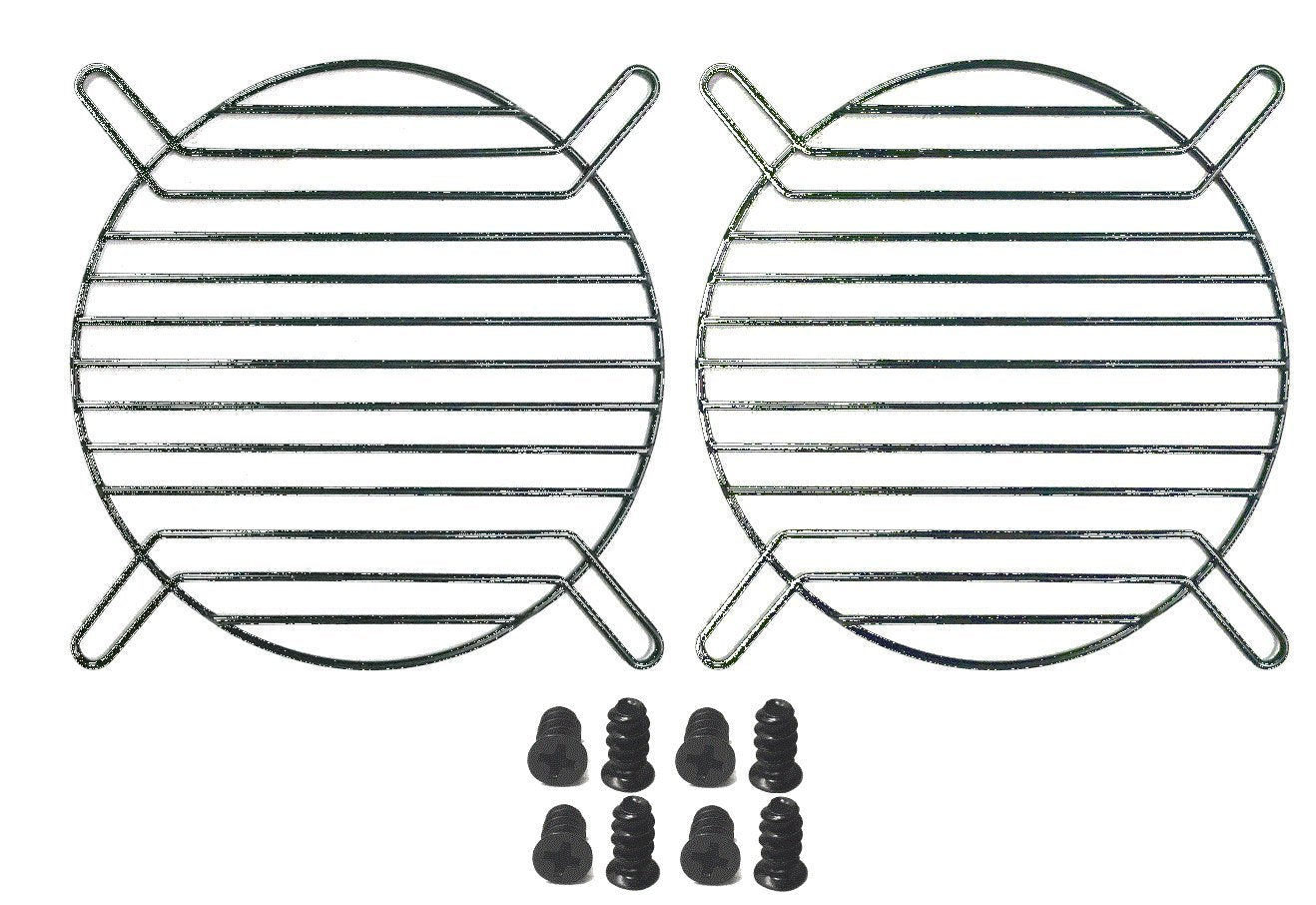 coolerguys 80mm Straight Wire Finger Grill Black with Screws (2 Pack)