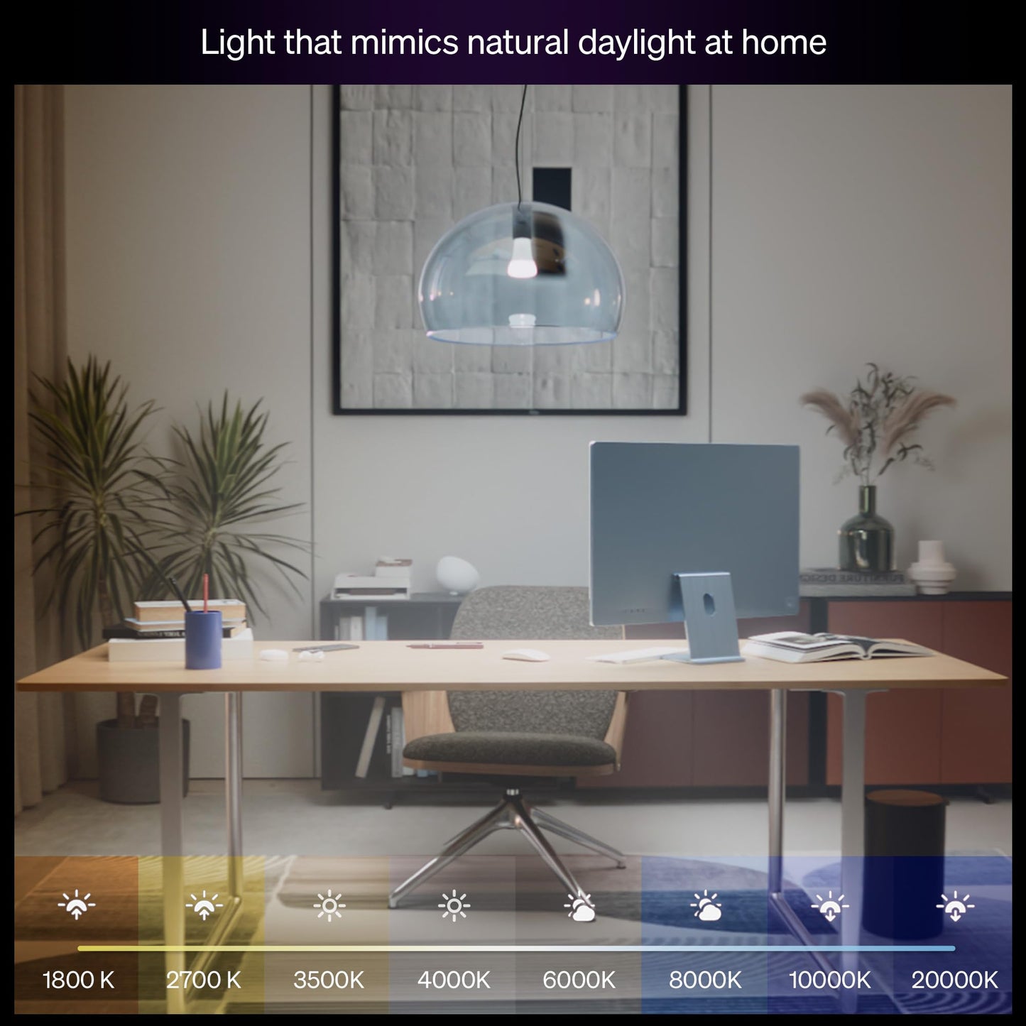 Philips Hue Smart LED A19 Bulb, White Ambiance, E26 Base, 9.5W, Full Spectrum Light 1000K-20000K, 1100 Lumens, Dimmable, Compatible with Alexa, Google