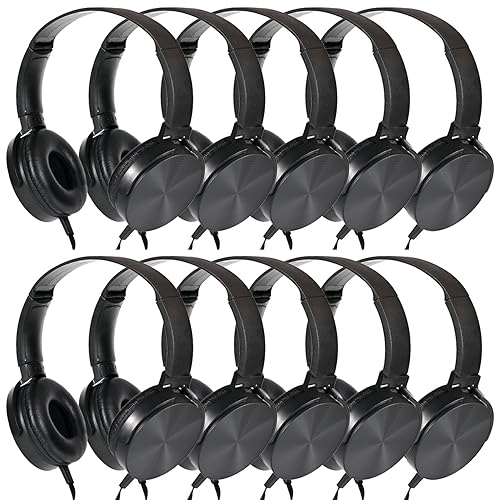 Yoley Classroom Headphones Bulk 10 Pack,Students On Ear Headsets,Comfy Swivel Earphones for Computer,School,Library,Airplane,for Online Learning