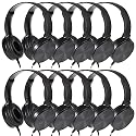 Yoley Classroom Headphones Bulk 10 Pack,Students On Ear Headsets,Comfy Swivel Earphones for Computer,School,Library,Airplane,for Online Learning