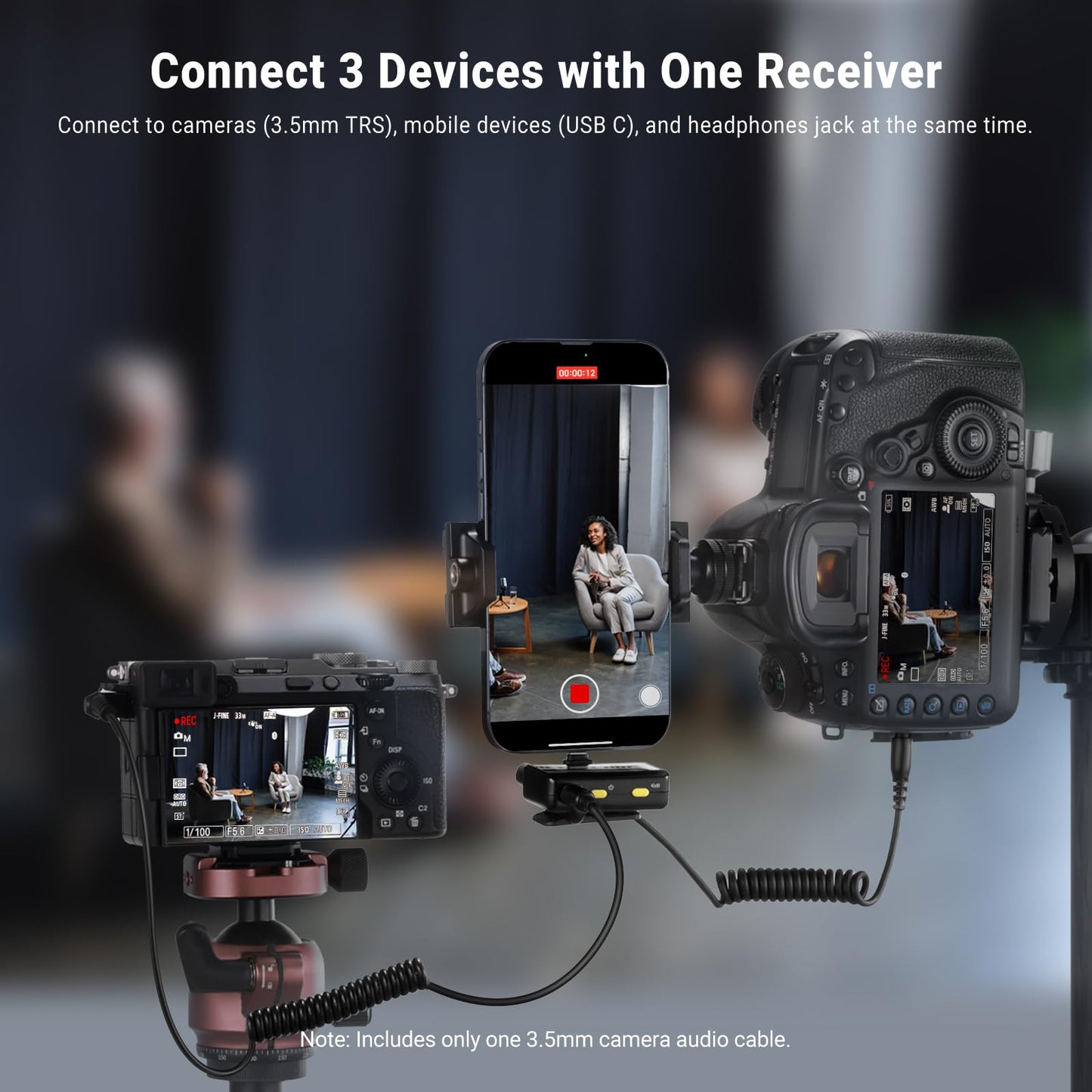 NEEWER CM28 (1 RX + 2 TX + Charging Case), Wireless Lavalier Microphone, Smart Noise Cancelling, 48KHz/16Bit 9 Hrs Uncompressed Recording, 656ft/200m