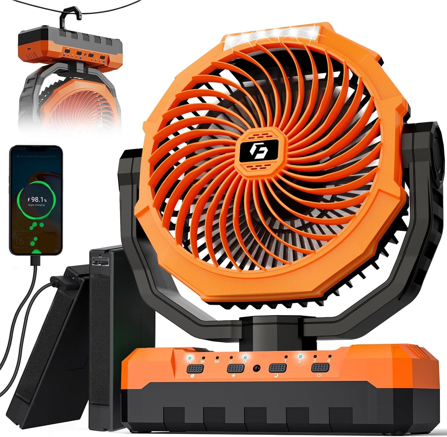 Wavmill 36000mAh Camping Fan, Detachable Rechargeable Portable Battery Fan
