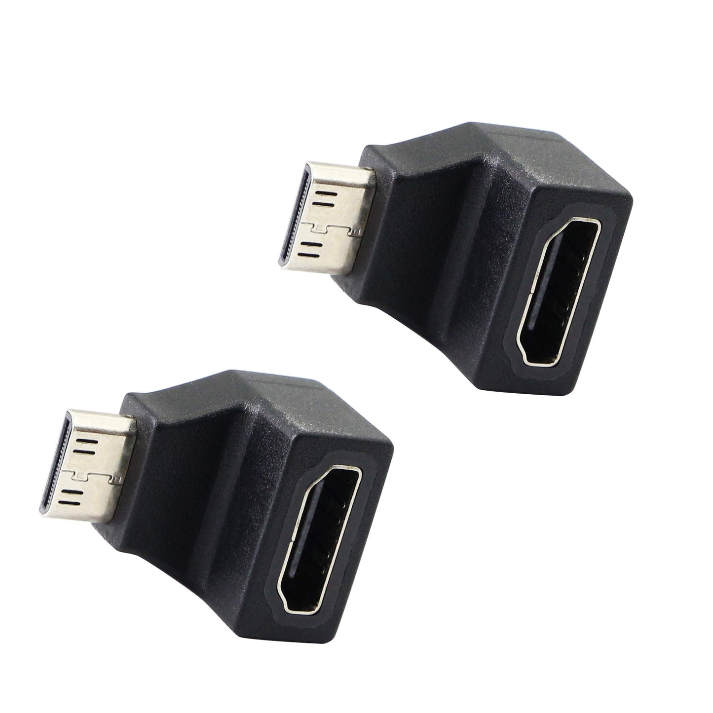 Mini HDMI Adapter,Right Angle 90 Degree Mini HDMI to Standard HDMI Connector Support 4K 1080P, YOUCHENG for Cameras, Computers, Projectors?2-Pack?