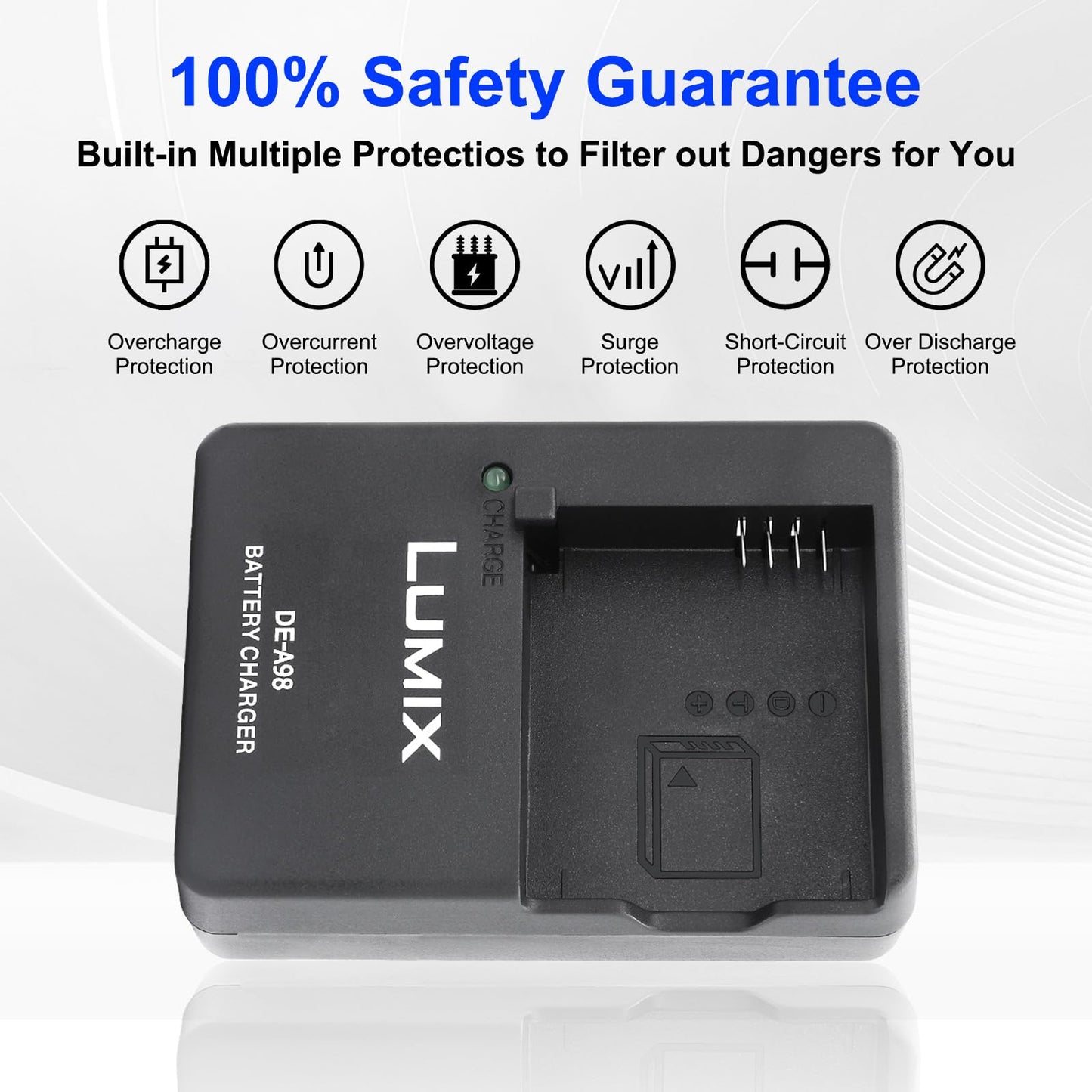 DMW-BLG10 DE-A98 Battery Charger for Panasonic?DMW-BLG10E DMW-BLE9 DMW-BLE9E DMW-BLE9PP Battery, LUMIX DE-A65BA DE-A98 DE-A99 A99B A98C Charger
