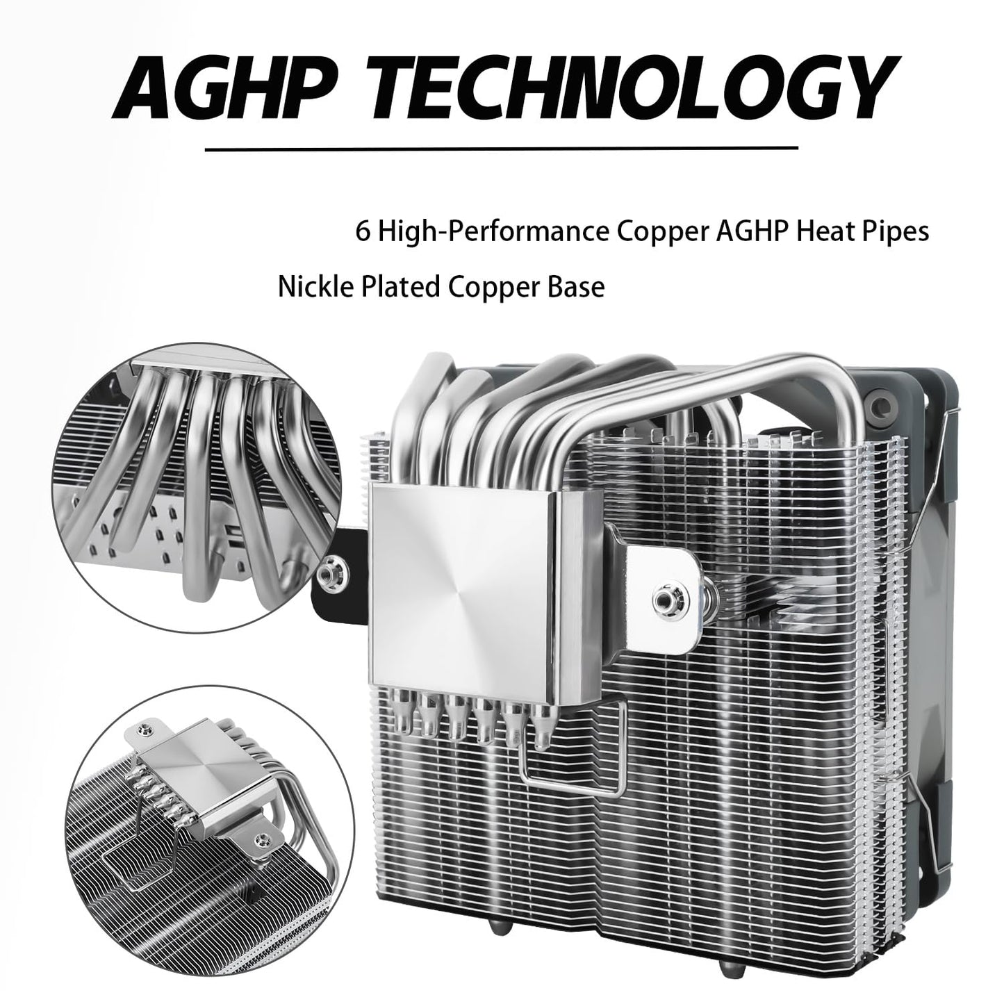 Thermalrlght SI-100 CPU Air Cooler, 6×6mm Heat Pipes, TL-E12 PWM Quiet Fan CPU Cooler with S-FDB V2.0 Bearing, AGHP 3.0 Technology, for AMD AM4