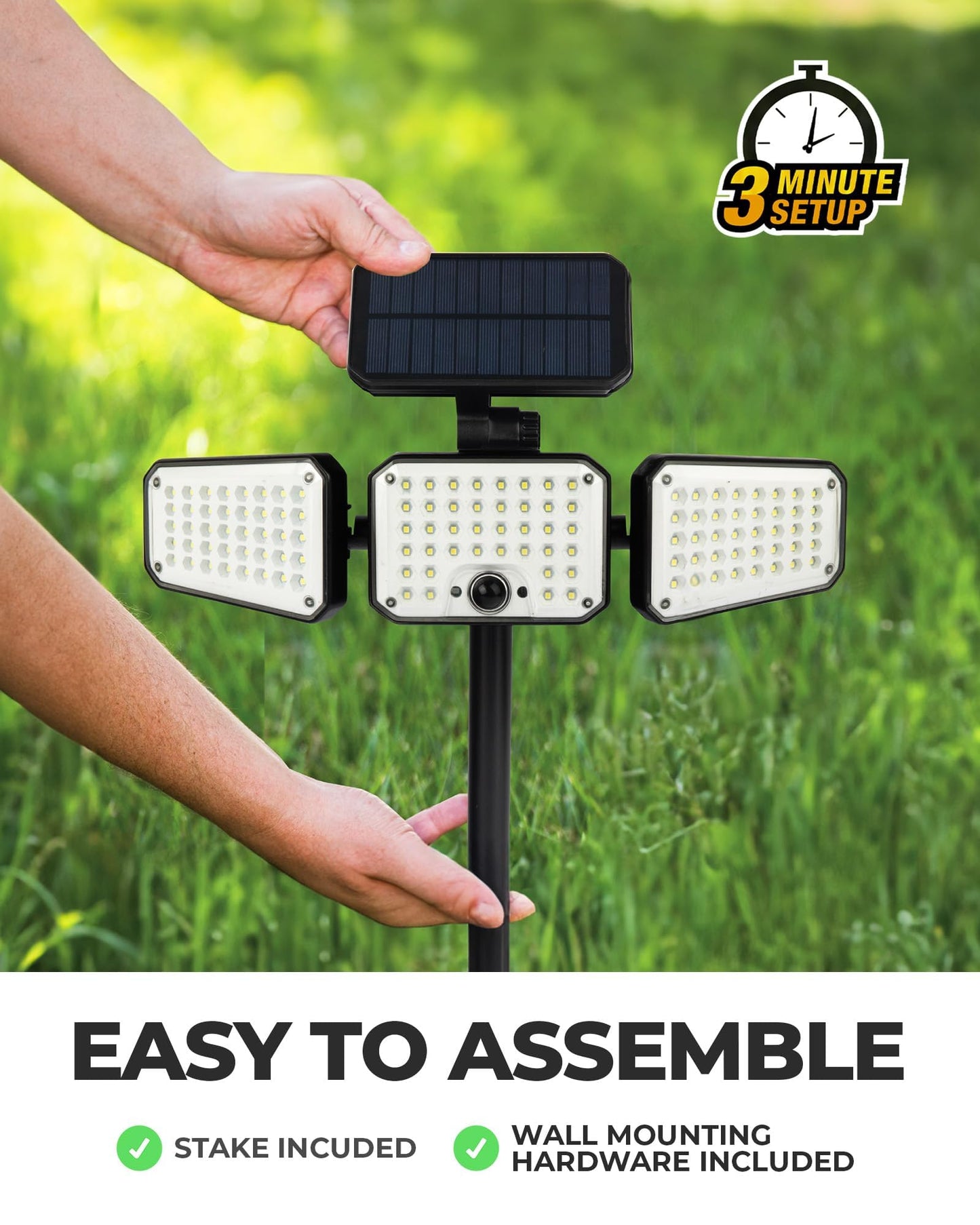 Bell+Howell Bionic Flood Light AS SEEN ON TV, 500 Lumen Deluxe Version Bionic Floodlight, LED Solar Flood Lights Outdoor Motion Sensor Waterproof
