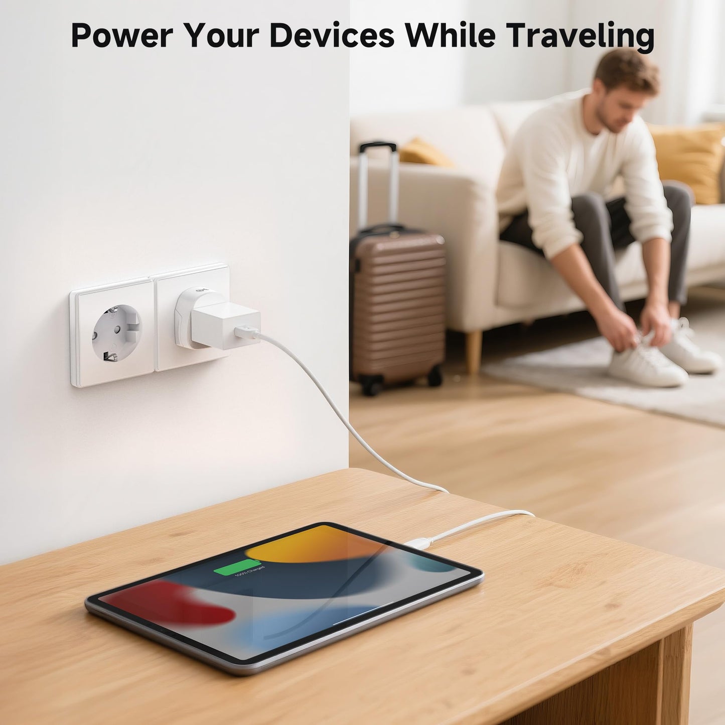 Cable Matters Type F Plug Adapter for Travel, US to EU Plug Adapter, Type E/F Power Converter for German/Austria/Slovakia/Bulgaria/France/Russia, CE…
