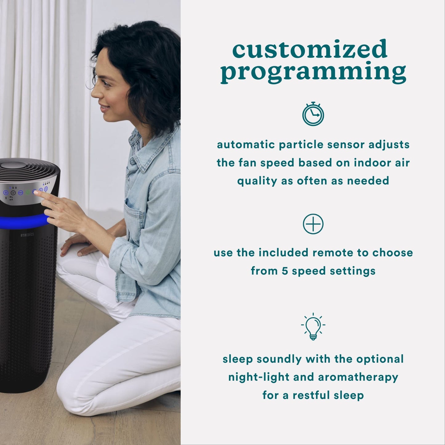 Homedics 5-in-1 UV-C Air Purifier - 360-Degree HEPA Filter for 1,593 Sq Ft, Extra Large Air Purifiers for Bedroom and Home, Essential Oil Pads