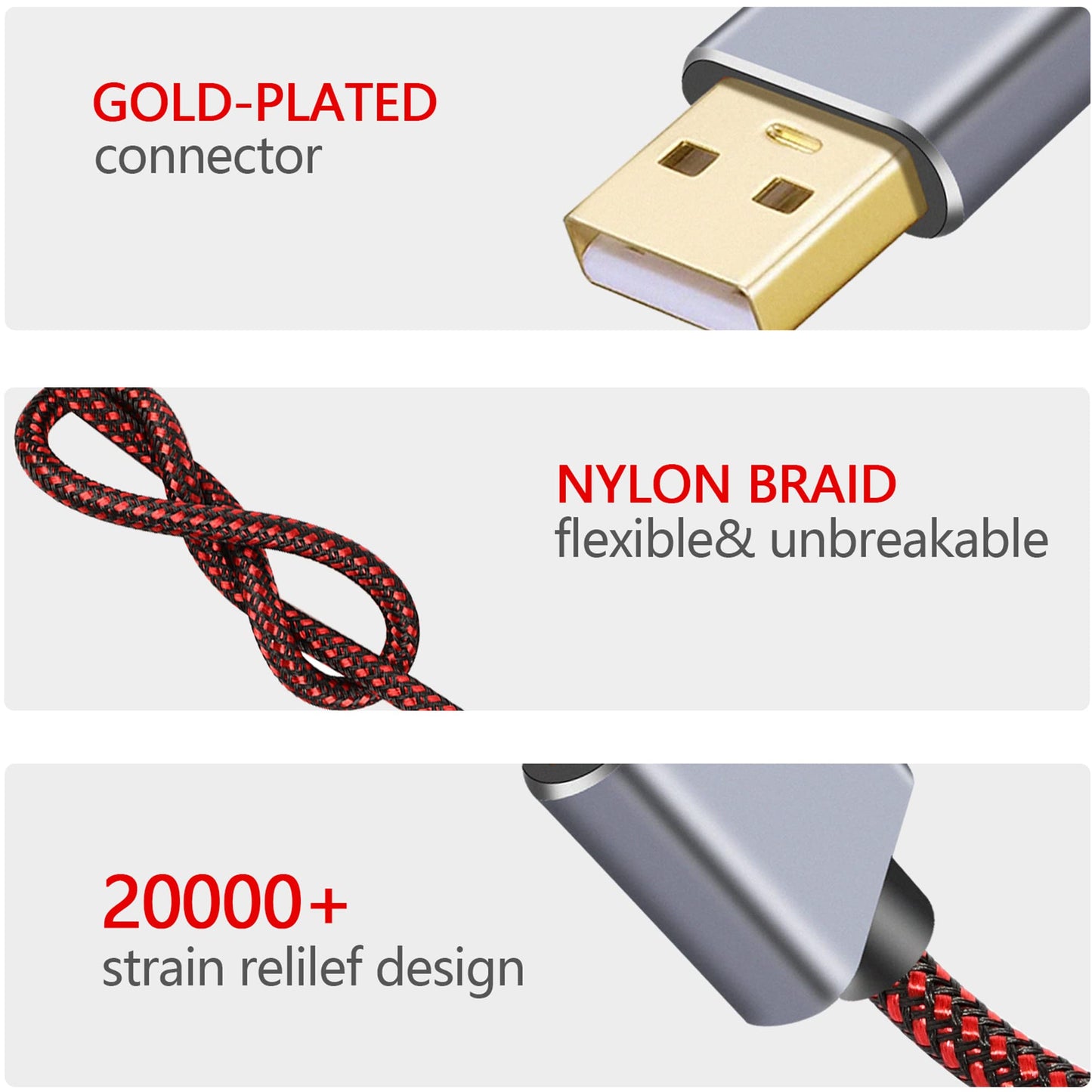Tiierzon USB Printer Cable - 1.5Ft, Type A Male to B Male, High Speed, Compatible with HP, Canon, Dell, Lexmark, Xerox, Samsung