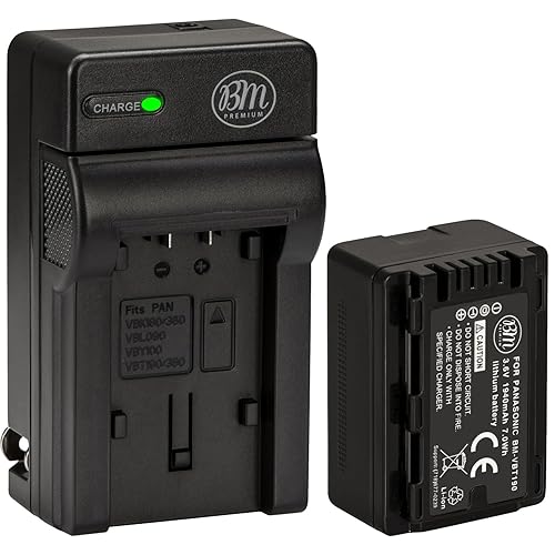 BM Premium VW-VBT190 Battery and Battery Charger for Panasonic HC-V800K, HC-VX1K, HC-WXF1K, HCV510, HCV520, HC-V550, HC-V710, HC-V720, HC-V750