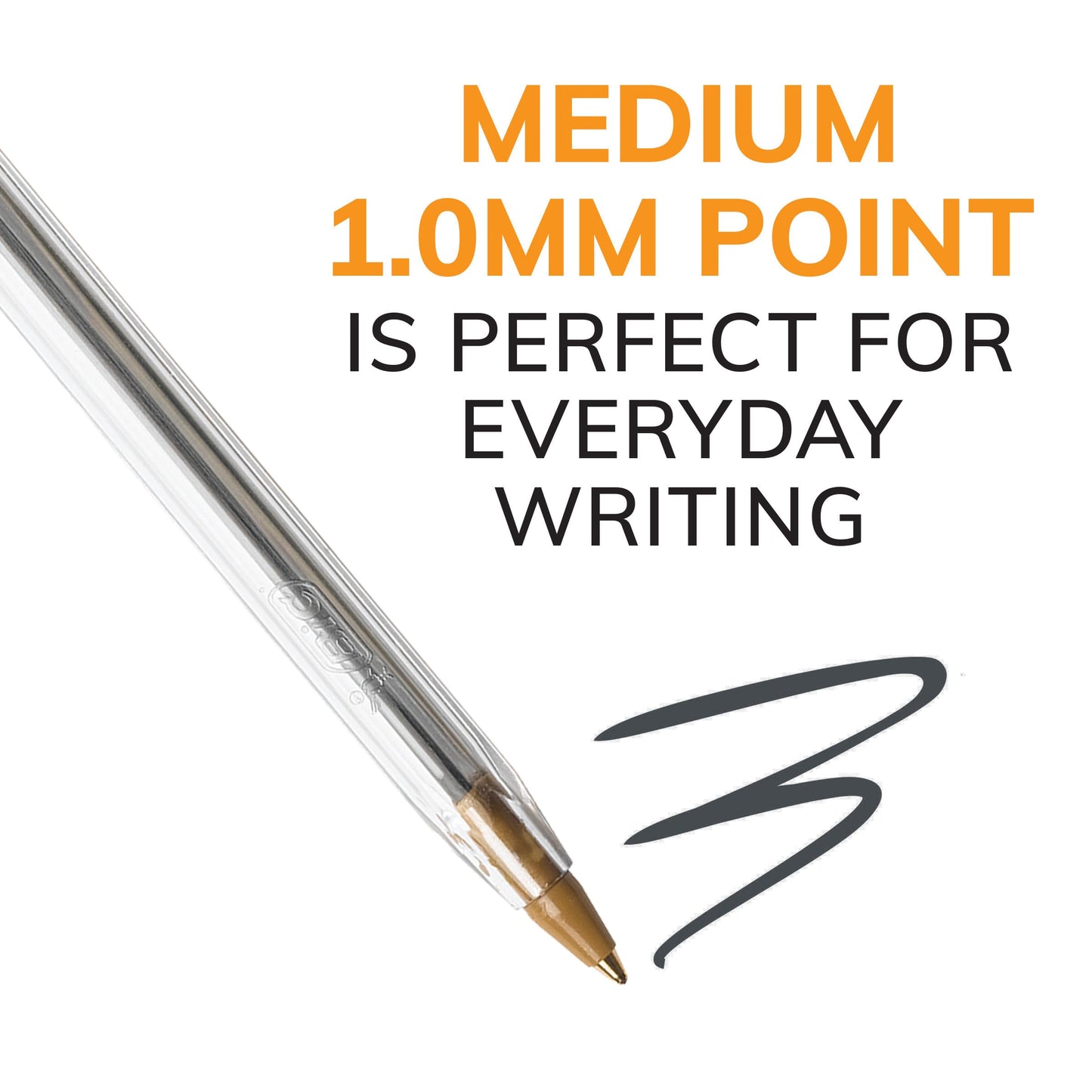 BIC Cristal Xtra Smooth Black Ballpoint Pens, Medium Point (1.0mm), 12-Count Pack, Extra Smooth and Reliable Ballpoint Pens